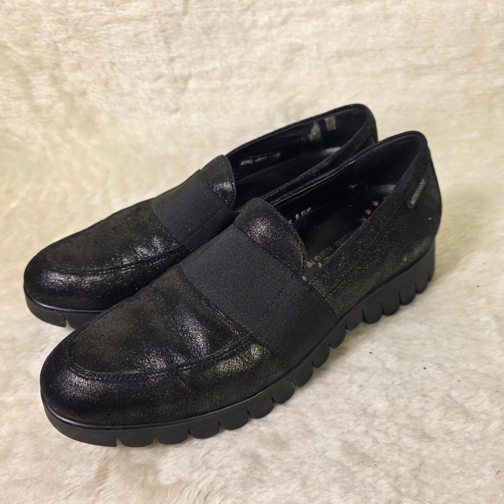 Mephisto Loriane Loafers Black Metallic Sheen Leather Air Jet Womens 8.5